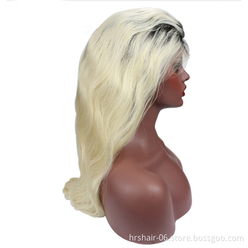 Top Quality Silky body Brazilian Hair Online Ombre Blonde Hair 1b 613 Human Hair 360 Full Lace Wig